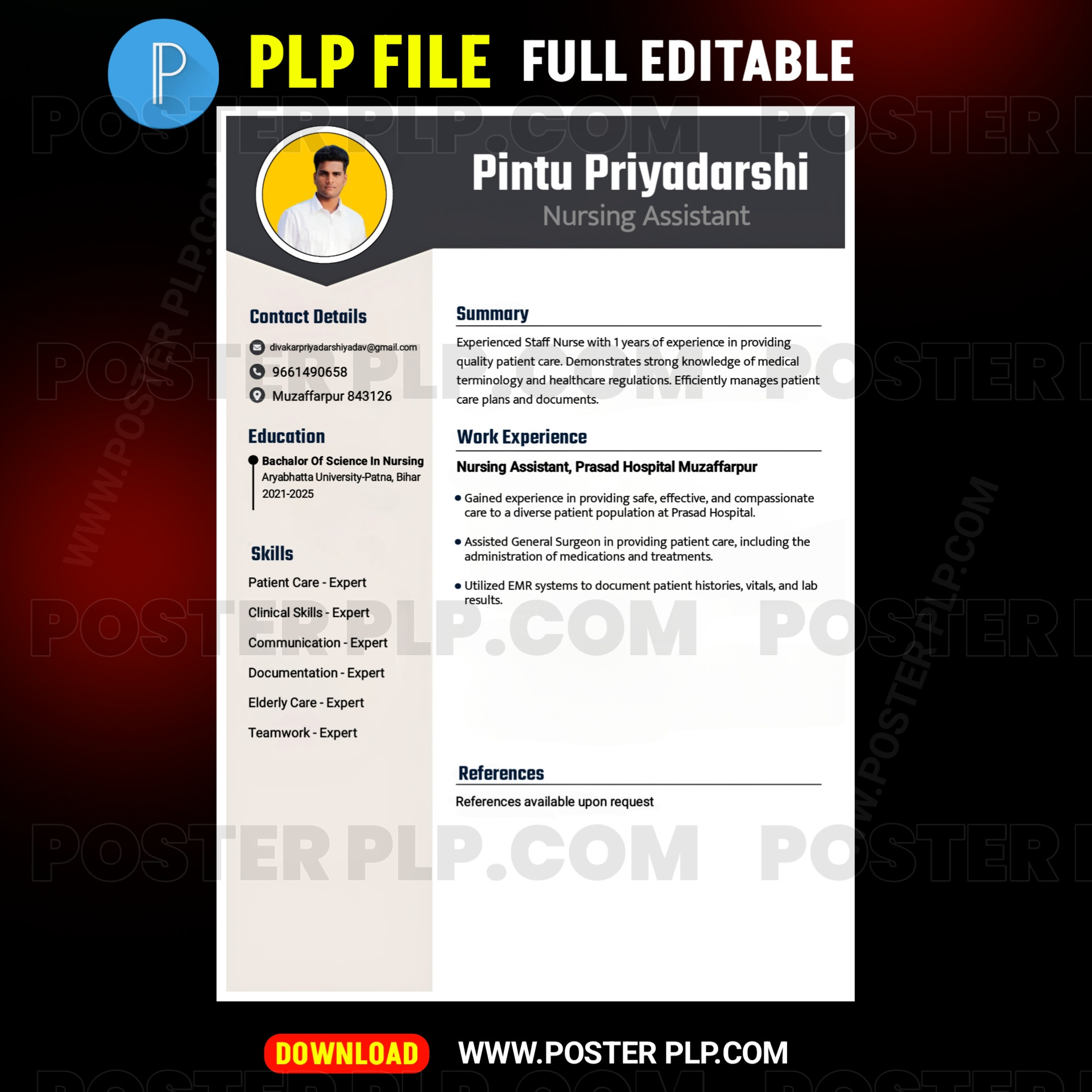 Medical Doctor resume plp file download