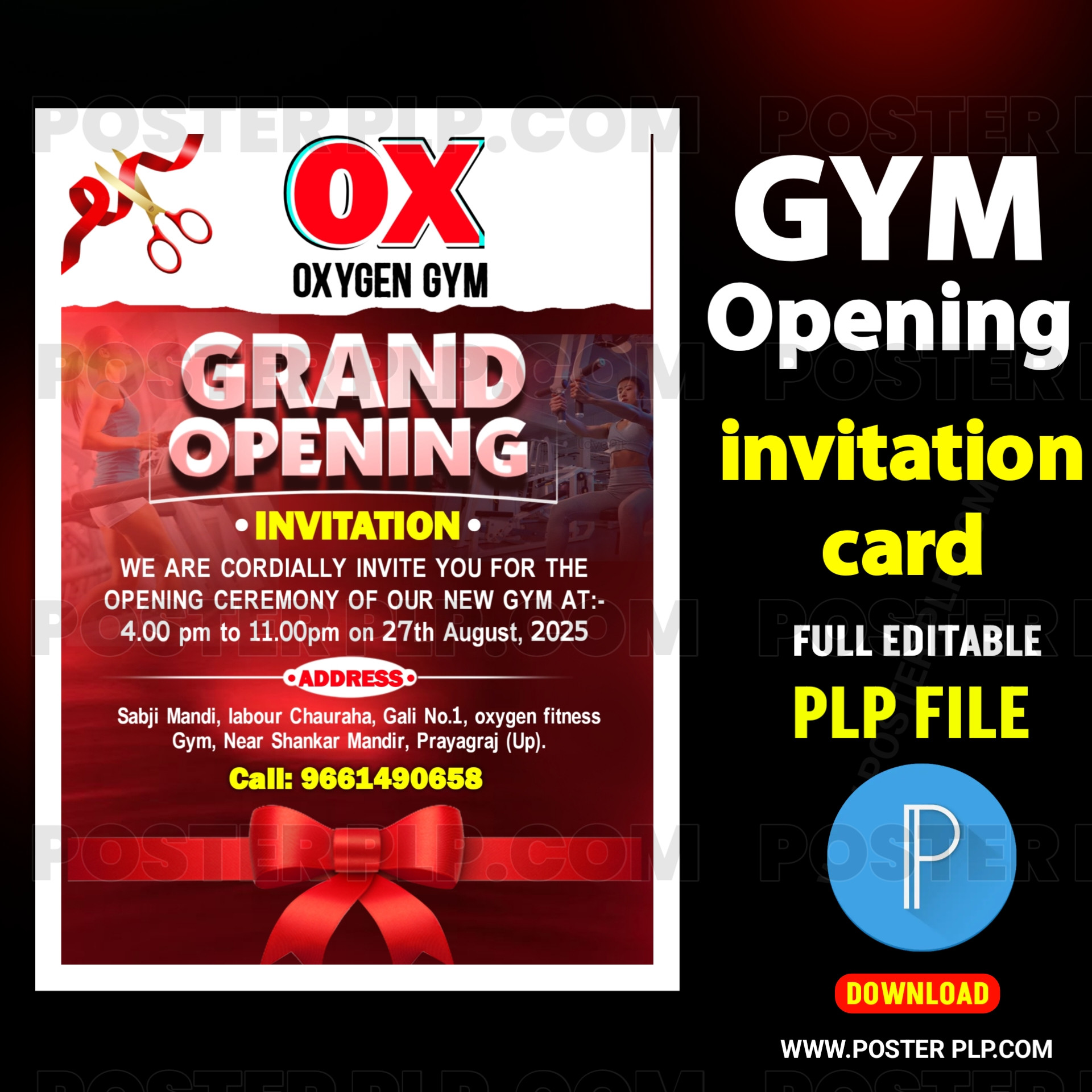 Gym opening invitation design plp  | grand opening poster plp file