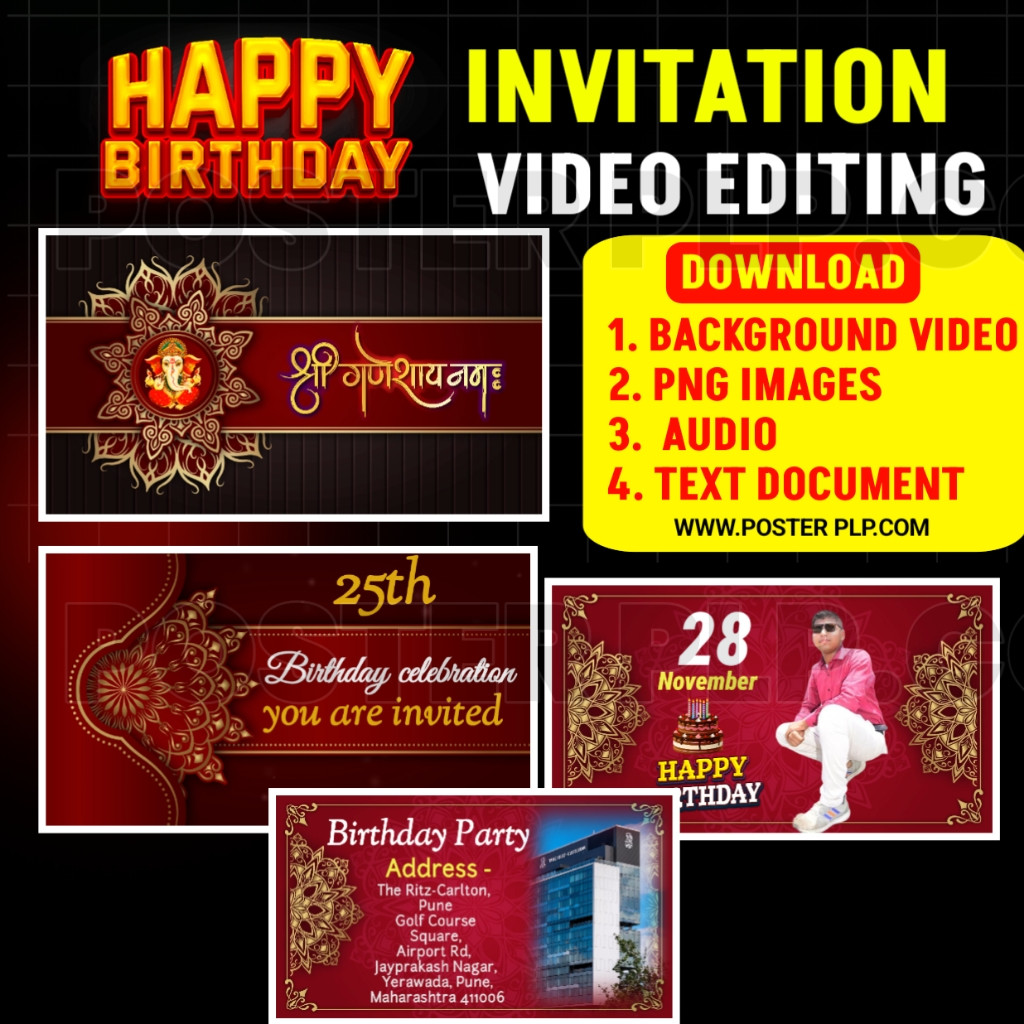 Happy birthday invitation video editing